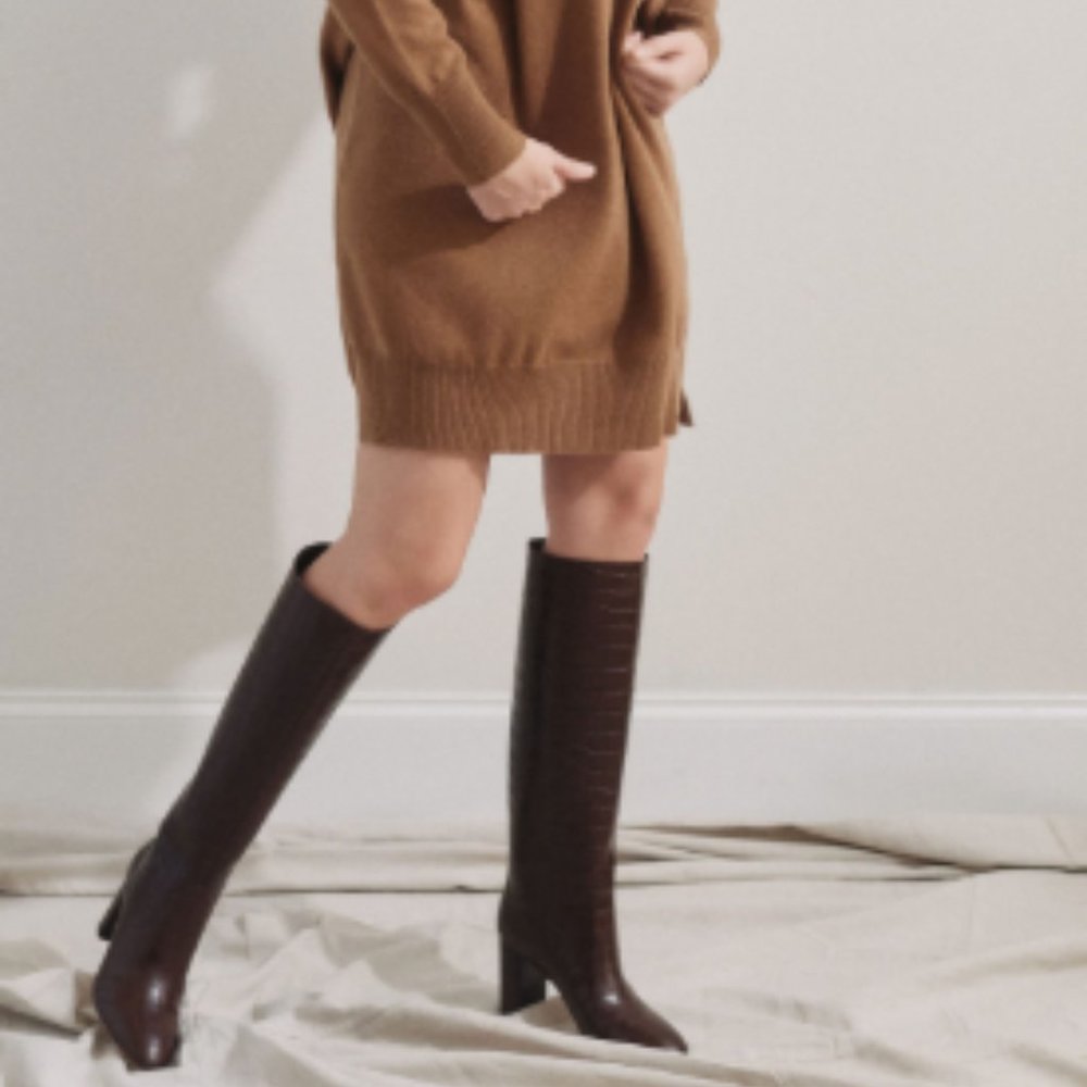 Loeffler Randall Goldy Tall Boot - Brown Croc